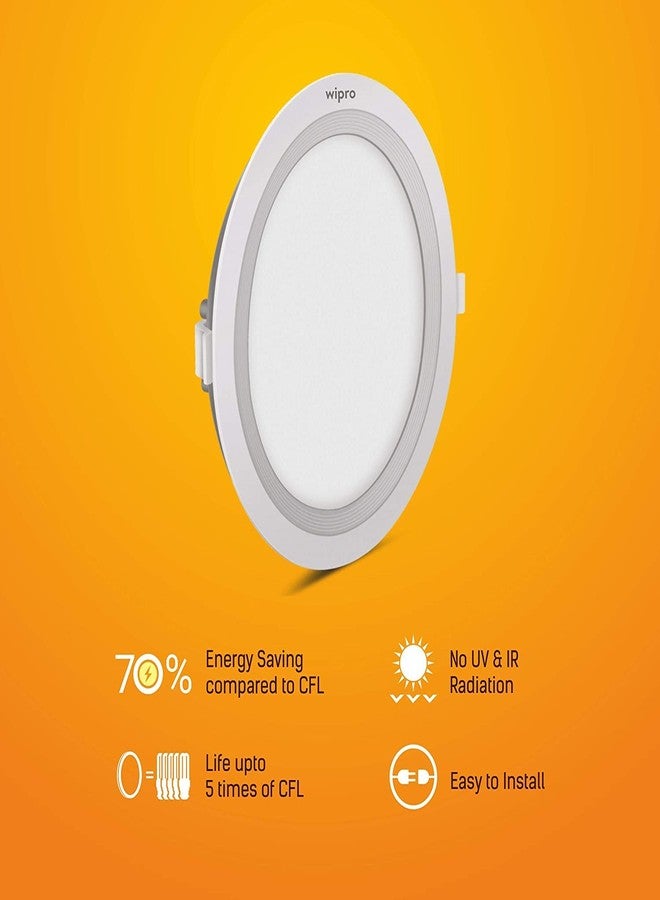 wipro Garnet 20W Round LED Wave Panel Light for Ceiling | Neutral White Light (4000k) | Ultra-Slim Design | Recessed Down Light for False Ceiling |POP Ceiling Light | Cutout - 200mm | Pack of 4 - Image 5