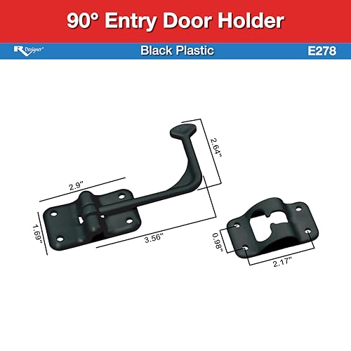 RV DESIGNER Collection E278 Entry Door Holder 90 Degree Blk, Black - Image 3