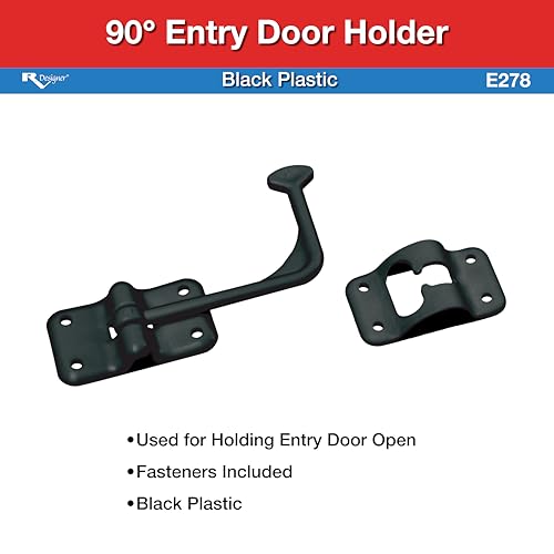 RV DESIGNER Collection E278 Entry Door Holder 90 Degree Blk, Black - Image 2