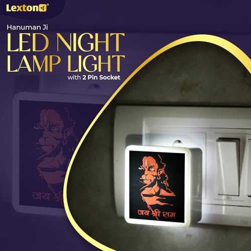 Lexton Hanuman Ji Fancy LED Night Lamp Light with 2 Pin Socket for Spiritual Ambiance, 0.5 Watt, 230v (Warm White, Pack of 1) - Image 2