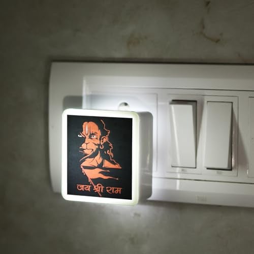Lexton Hanuman Ji Fancy LED Night Lamp Light with 2 Pin Socket for Spiritual Ambiance, 0.5 Watt, 230v (Warm White, Pack of 1) - Image 1