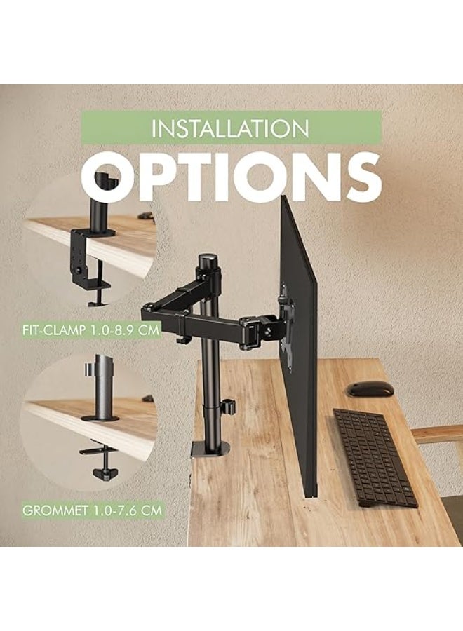 ذراع شاشة مكتب فردي – عملي وسهل الاستخدام – مناسب لشاشات حتى 32 بوصة للاستخدام اليومي - Image 5