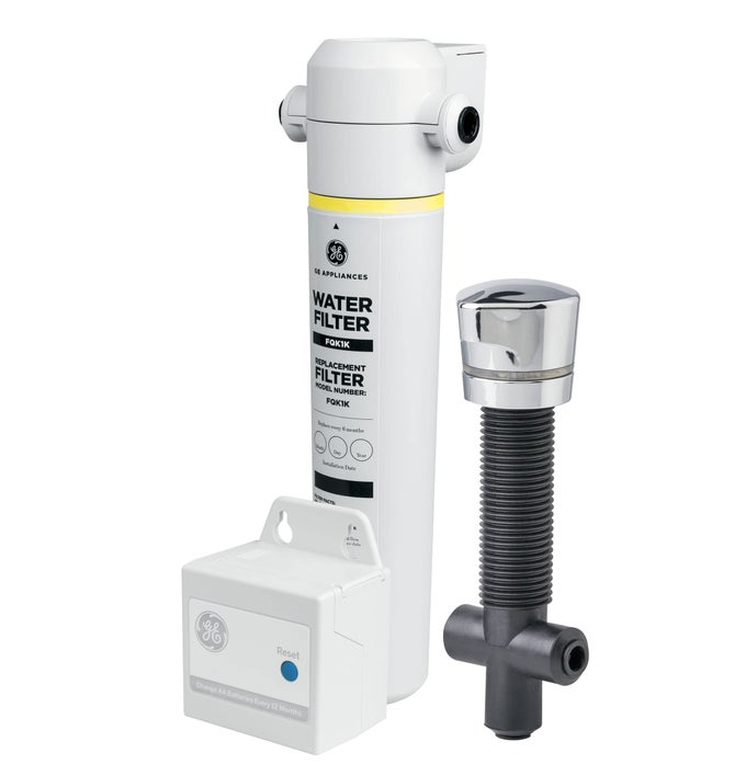 SINGLE STA UNDER SINK WATER FILTER SYSTEM WATER FILTRATION SYSTEM REDUCES IMPURITIES IN WATER EASY INSTALL NO PLUMBING REQUIRED REPLACE FILTER FQK1K EVERY 6 MONTHS GXK185KBL