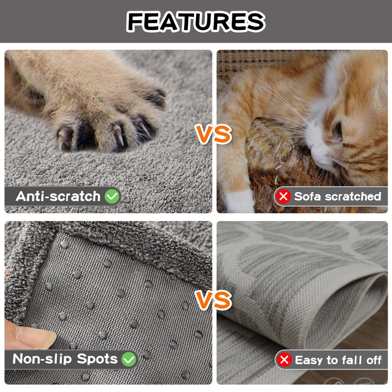 MEETSKY Couch Cover for 2 Cushion Couch, Couch Covers for Dogs Washable Non Slip Cat Scratch Proof Sectional Love Seat Covers L Shaped Soft Couch Furniture Protector for Pets, 71" x 118", Grey - Image 2