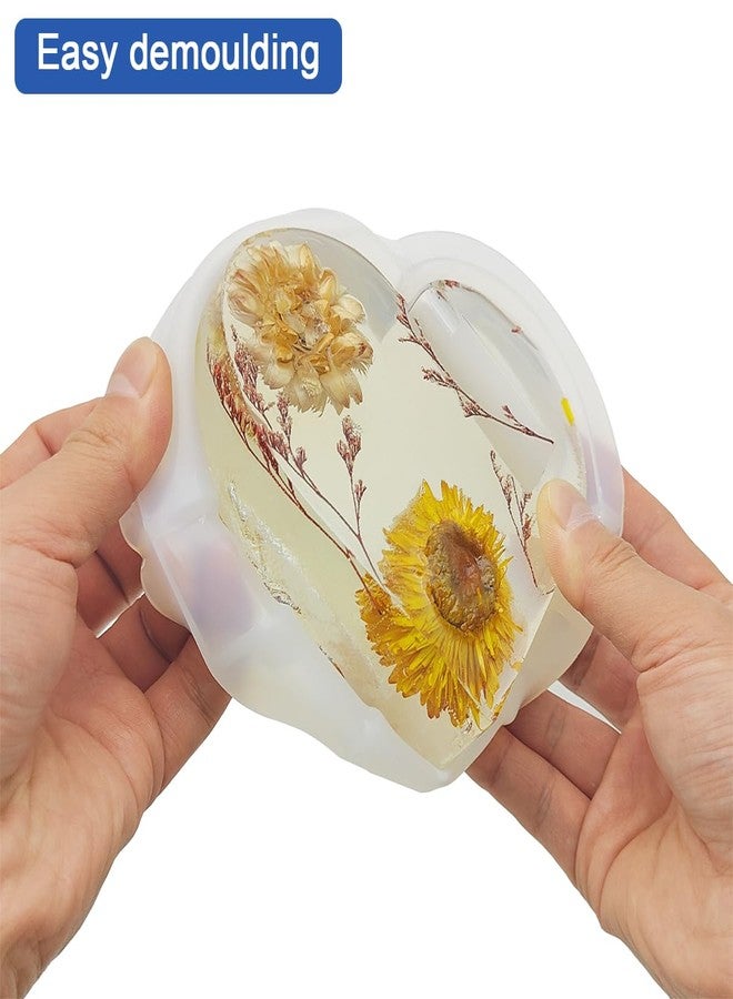 DLAND Heart Shaped Silicone Vase Molds for Resin Casting,Solid and Hollow Design, 2 Piece Set with 8 Test Tubes for Flowers Preservation, Home Decoration, and DIY Crafting - Image 2