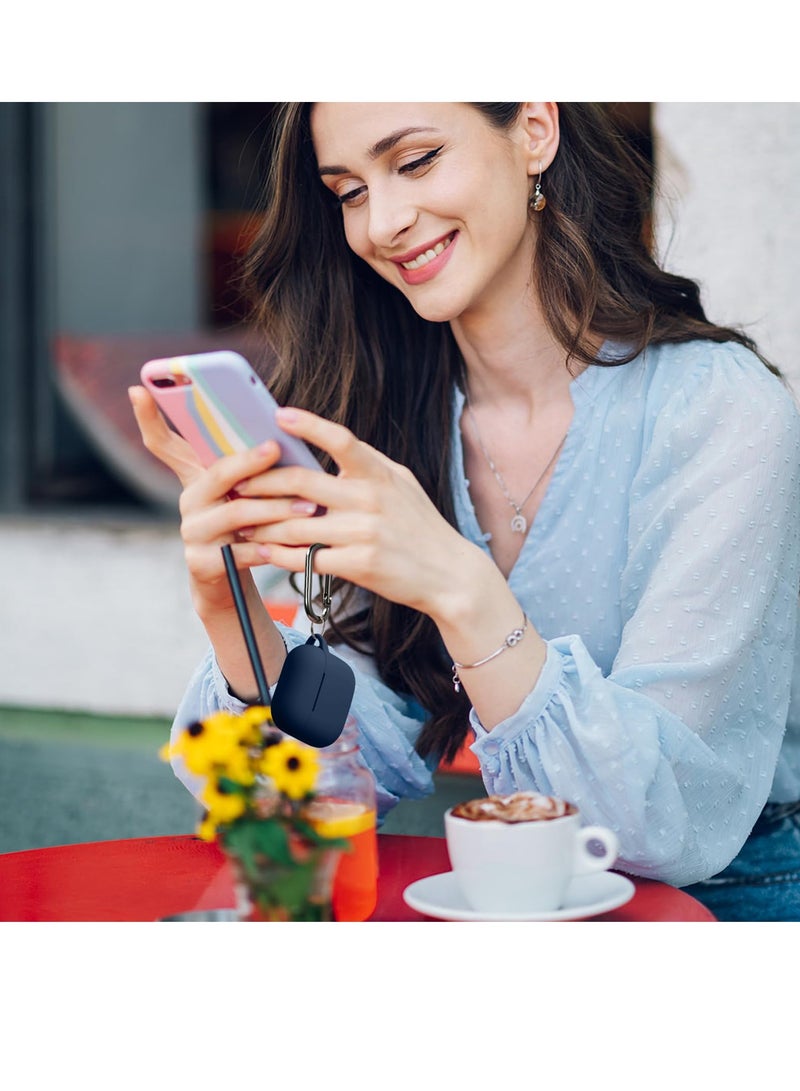 أنيوغرو متوافق مع الذكور والإناث airpods 4 كم واقية ، تنطبق على الجيل الرابع من airpods 2024 كم واقية التلقائي قفل قفل أمان غطاء ، مع تنظيف كيت و keychain الجبهة أدى مرئية الأزرق - Image 4