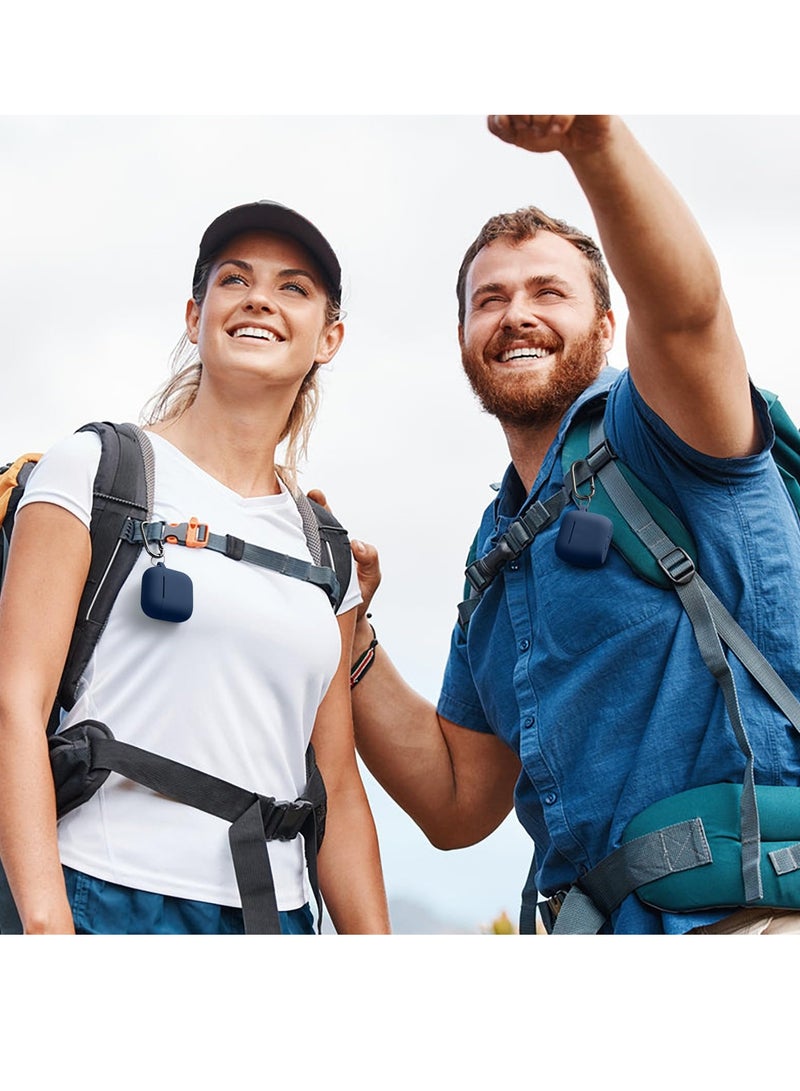 أنيوغرو متوافق مع الذكور والإناث airpods 4 كم واقية ، تنطبق على الجيل الرابع من airpods 2024 كم واقية التلقائي قفل قفل أمان غطاء ، مع تنظيف كيت و keychain الجبهة أدى مرئية الأزرق - Image 2