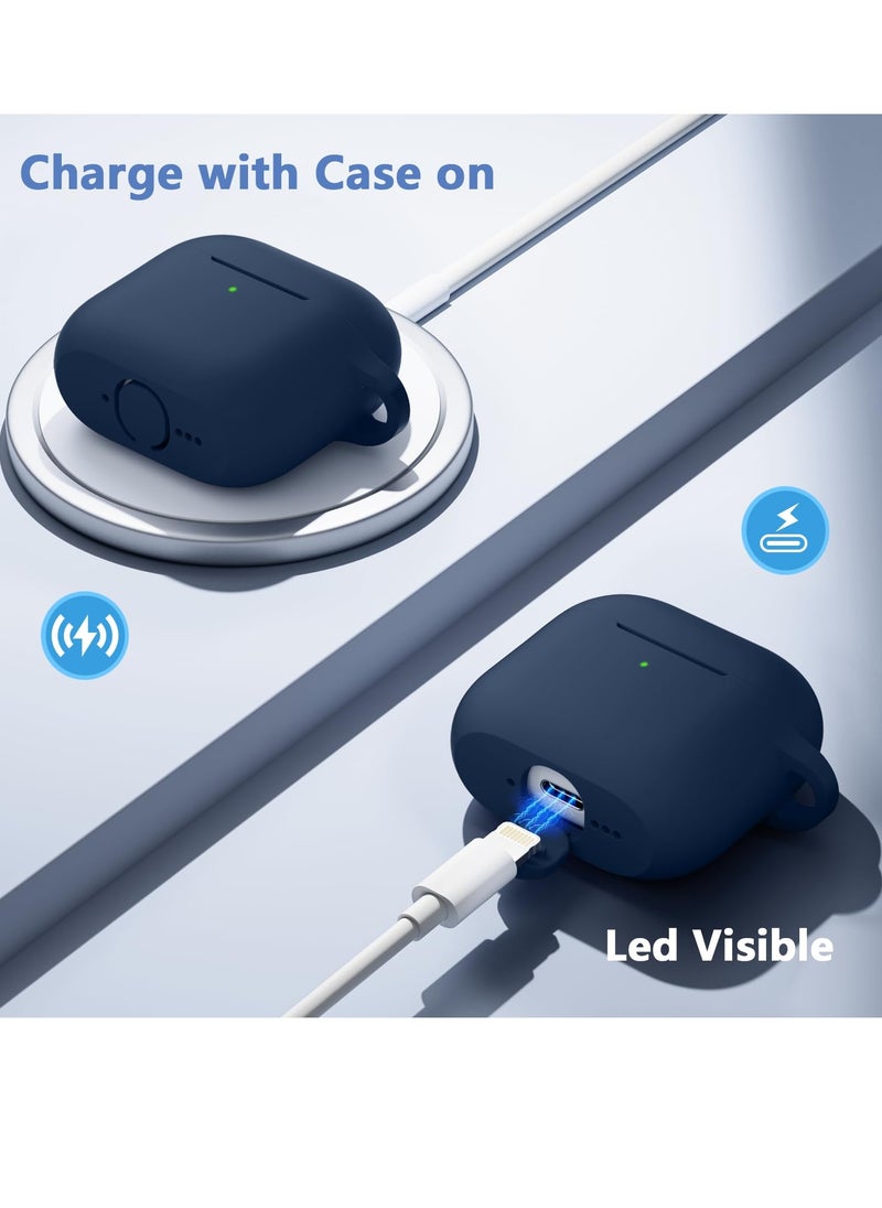 ANYOGRO - Compatible with AirPods 4 Case Cover for Women and Men, Automatic Snap Switch Security Locking Cover for Airpods 4th Generation 2024 Cases with Cleaner Kit and Keychain Front LED Visible Blue - Image 1