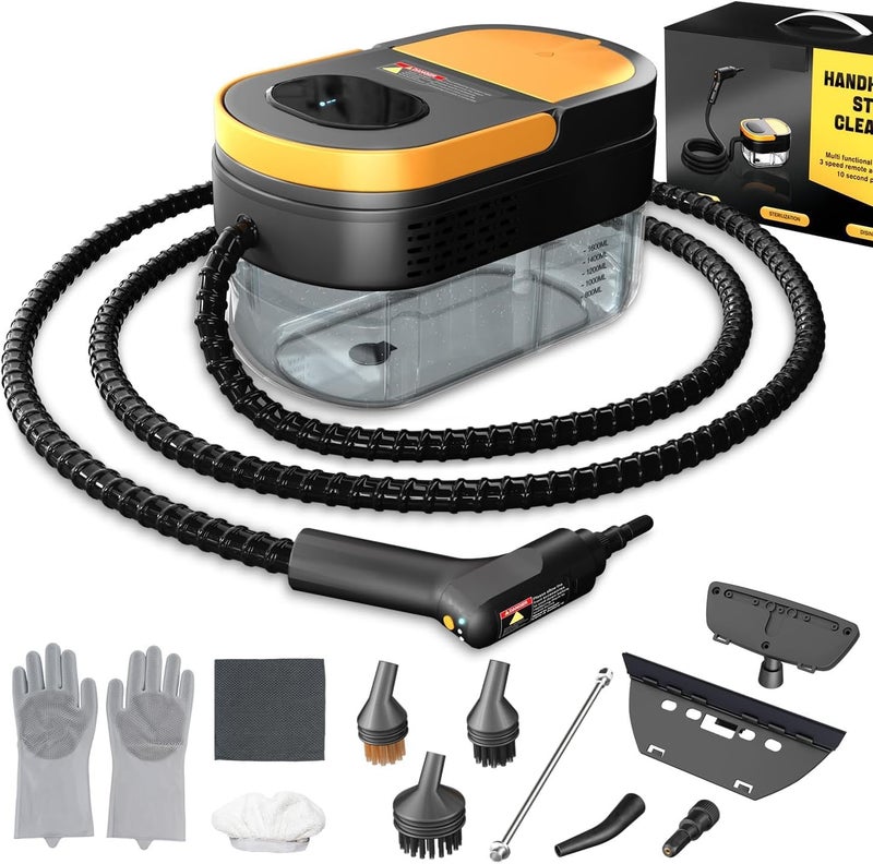 SCIENISH Portable Handheld Steam Cleaner 1000W Multifunctional High Temperature Pressurized Steam Cleaning Machine with 9PCS Accessory for Kitchen Sofa Bathroom Car Window (Black) - Image 1