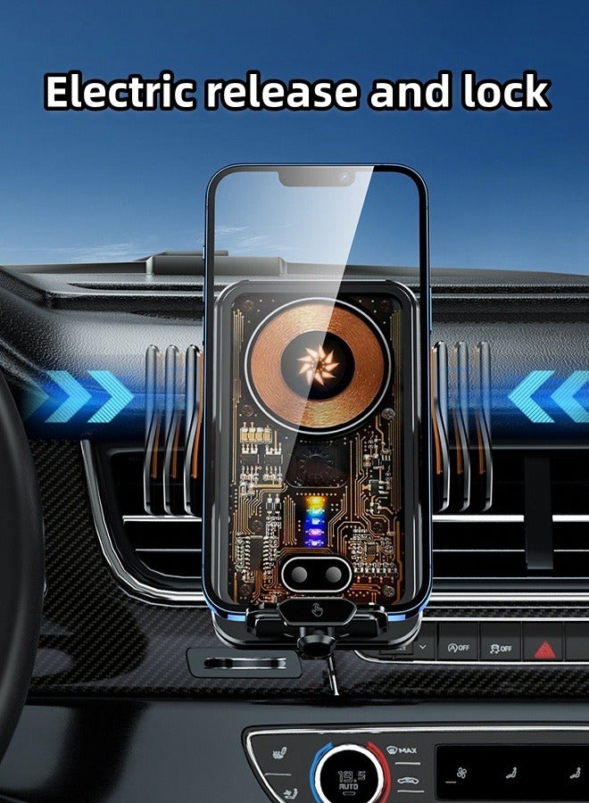 Wireless Car Charger with Dual Coil, Auto-Clamping Air Vent Phone Holder for Car, 66W Fast Charging Mount with 360° Rotation, Compatible with iPhone 15 Pro Max, Samsung S24 Ultra - Image 4