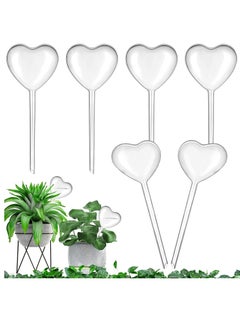 Plant Watering Globes, Large Self Watering Globes Plastic PVC Plant Watering Bulbs Houseplants Indoor Plants Potted Plants Watering Bulbs Heart-shaped 6 Piece