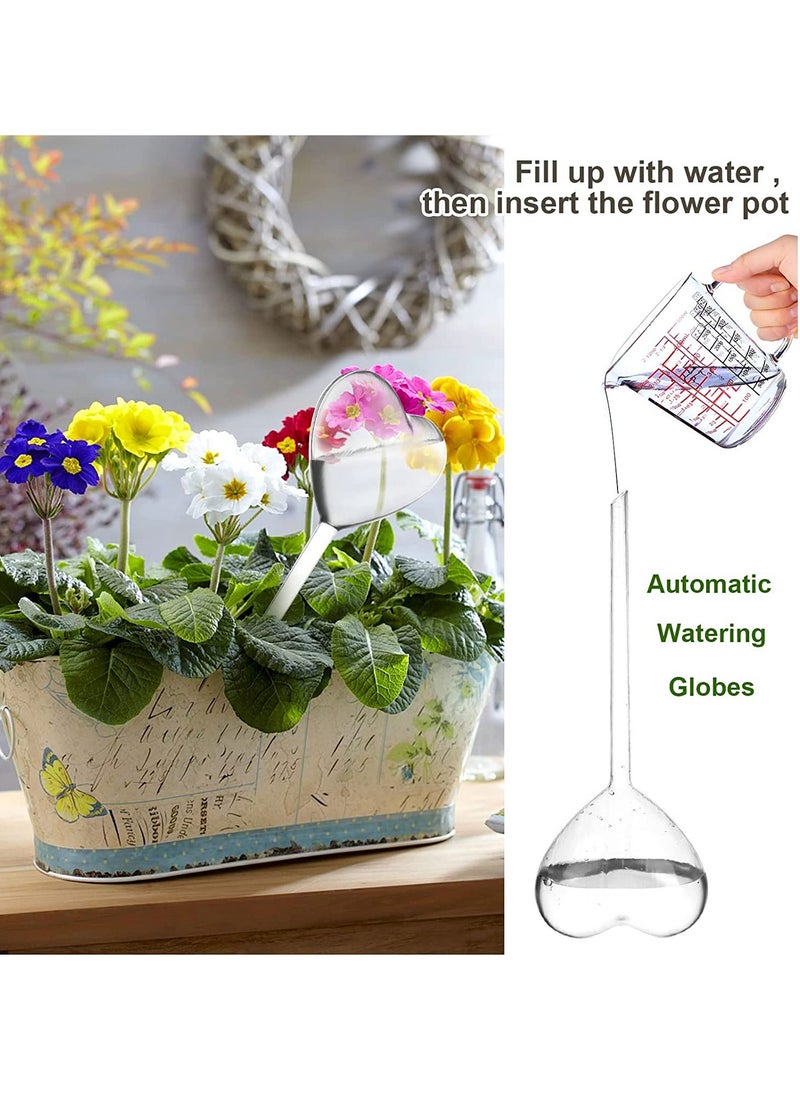 KASTWAVE - Plant Watering Globes, Large Self Watering Globes Plastic PVC Plant Watering Bulbs Houseplants Indoor Plants Potted Plants Watering Bulbs Heart-shaped 6 Piece - Image 1
