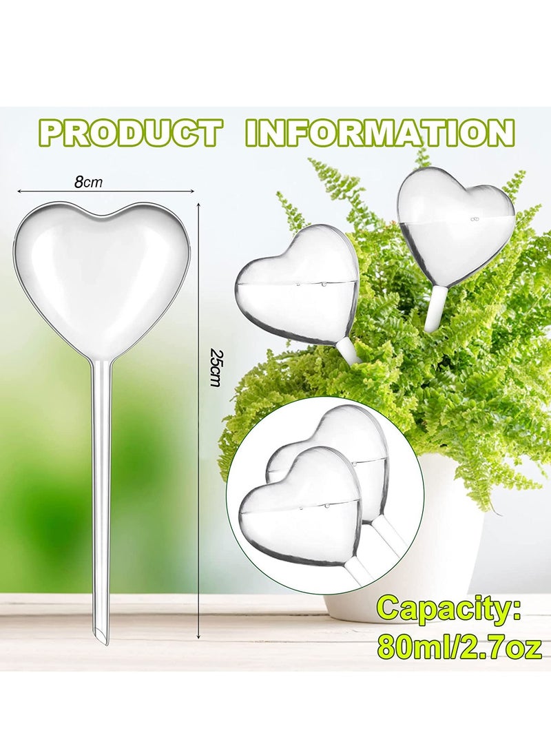 KASTWAVE - Plant Watering Globes, Large Self Watering Globes Plastic PVC Plant Watering Bulbs Houseplants Indoor Plants Potted Plants Watering Bulbs Heart-shaped 6 Piece - Image 1