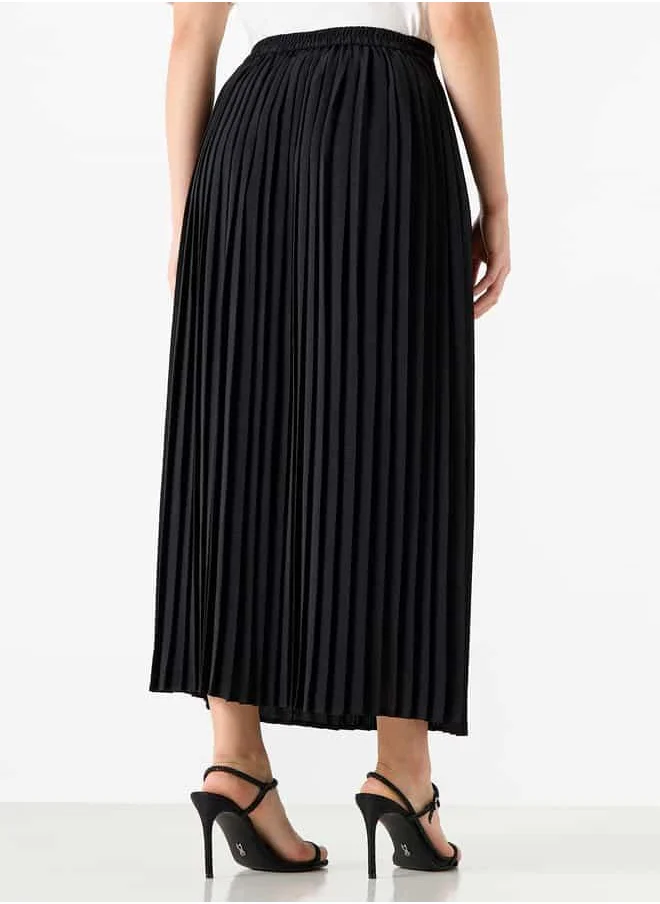 2Xtremz 2Xtremz Pleated Maxi A-line Skirt with Elasticated Waistband