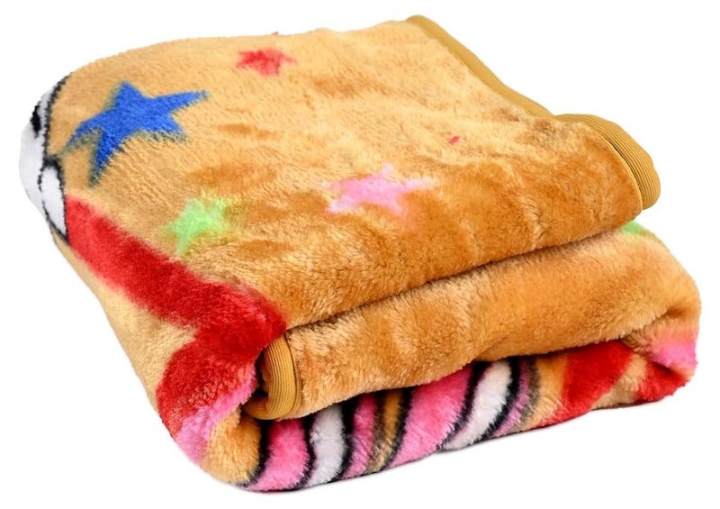 MUKHAKSH Pack of 1 Kids Baby Supersoft Winter Warm AC Beige Blanket Baby WrapperFlannel 04 Years