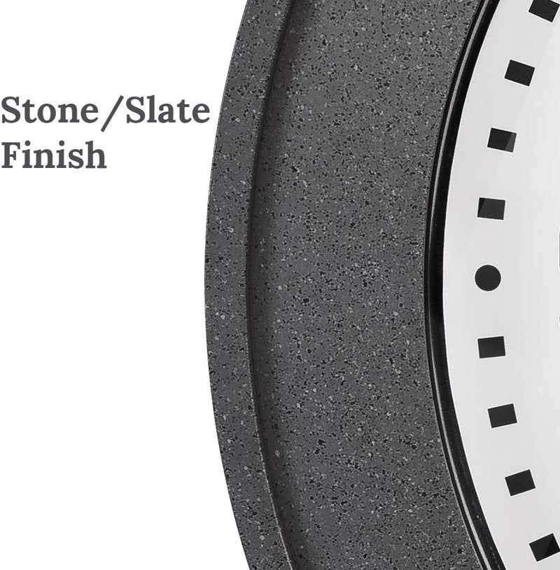 Presentime & Co. 20" Bradford Indoor/Outdoor Farmhouse Clock with Weather Station, Gray Stone Finish - Image 3