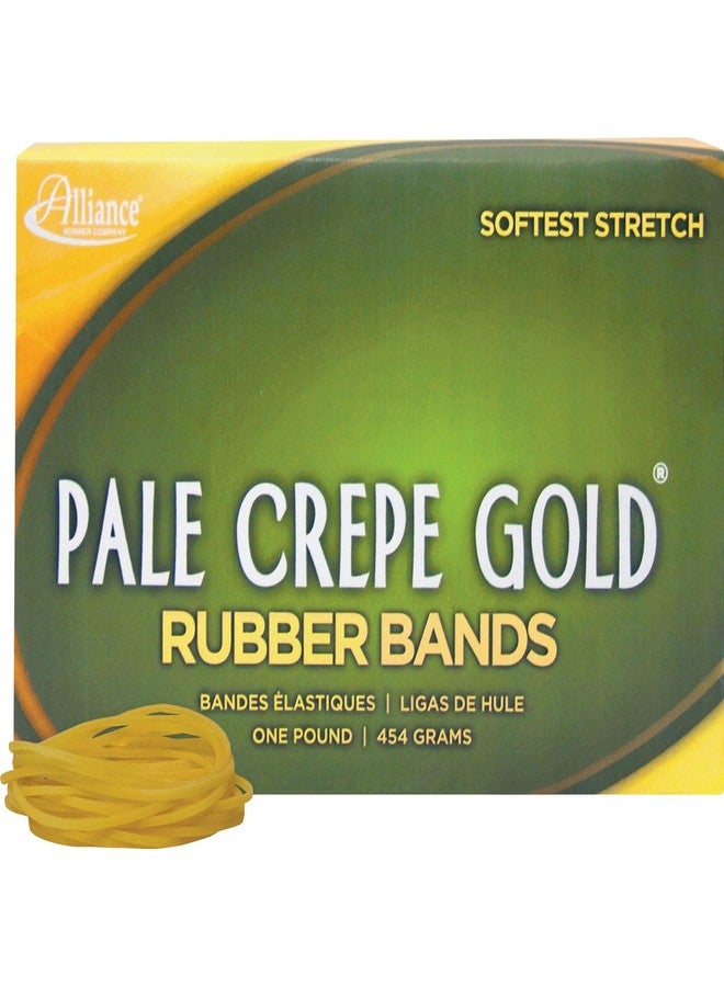 Alliance Rubber 20165 Pale Crepe Gold Rubber Bands Size #16, 1 lb Box Contains Approx. 2675 Bands (2 1/2" x 1/16", Golden Crepe) - Image 1
