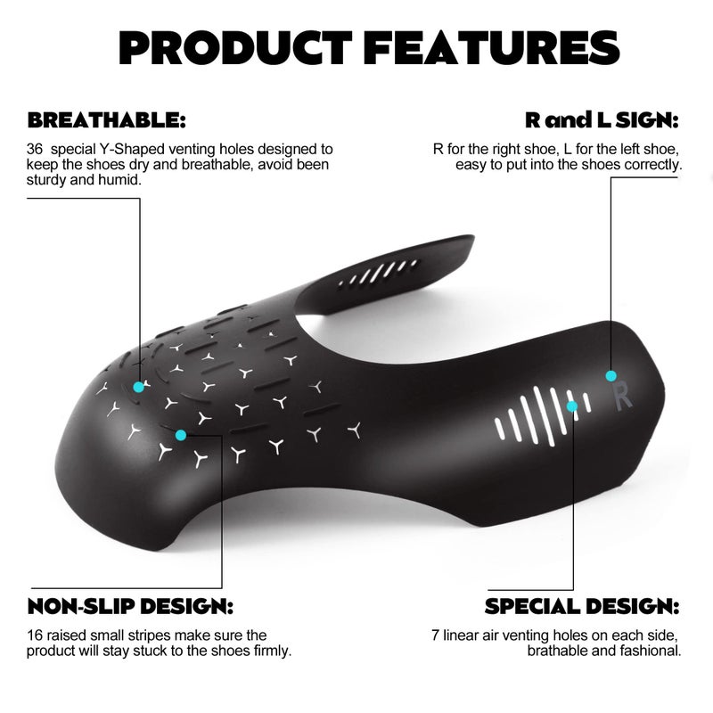 TUPEED 6 Pairs Shoe Boot Crease Preventers, Anti-Wrinkle Shoe Protectors Shoe Guards For Air Jordan Air Force, Shoe Creases Stoppers for Sneakers Boots and Casual Shoes, for Women's US Size 5-9 - Image 3