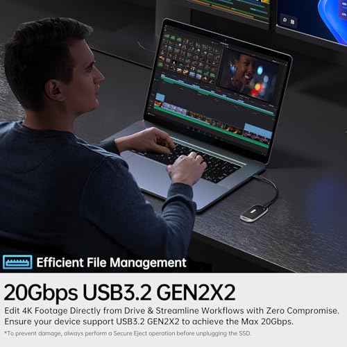 SSK 8TB SSD External Hard Drive, Portable SSD Drive up to 2000 MB/s, USB 3.2 Gen2X2 External Solid State Drives for iPhone 15/16 PRO、Mac、Phone OTG、Laptops with LED Indicator - Image 5