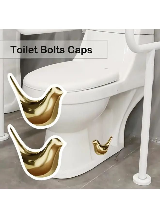 Black Toilet Bolt Cover 2pcs Ceramic Bathroom Decor Quick Install Kit Replacement Parts - Image 2