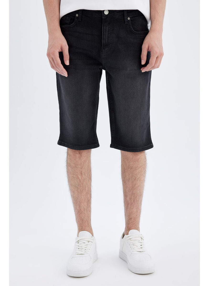 DeFacto - Man Regular Fit Jean Bermuda Shorts - Image 1