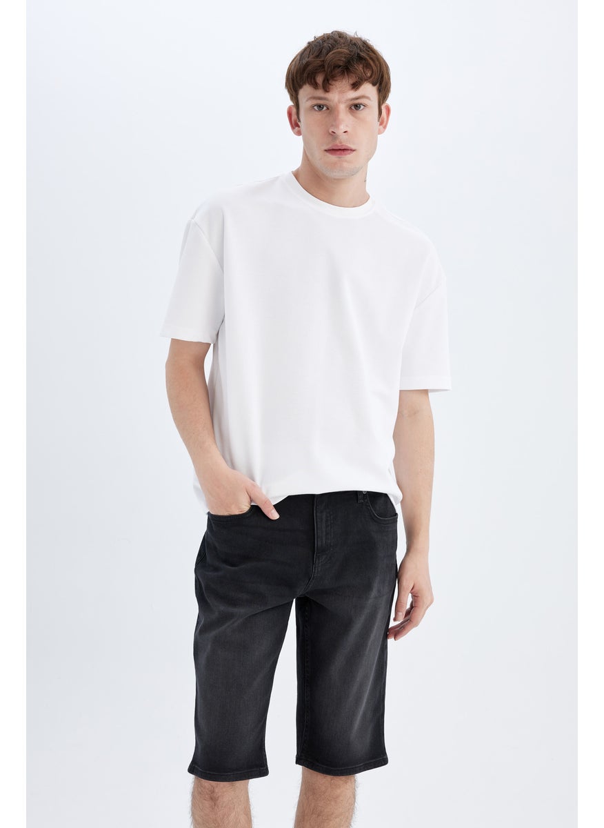 DeFacto - Man Regular Fit Jean Bermuda Shorts - Image 1
