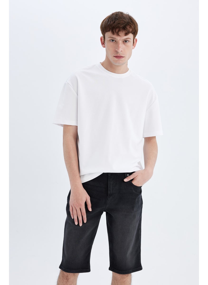 DeFacto - Man Regular Fit Jean Bermuda Shorts - Image 1