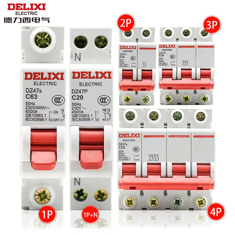 Delixi Dz47S 1P Air Switch 2P Household 32A40A Three-Phase 3P Industrial Circuit Breaker 4P Air Switch - Image 2