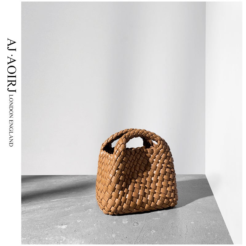 [Uk Aj Aoirj] Niche Hand-Woven Mini Mobile Phone Bag Advanced Sense Vegetable Basket Bag Single Shoulder Crossbody - Image 3