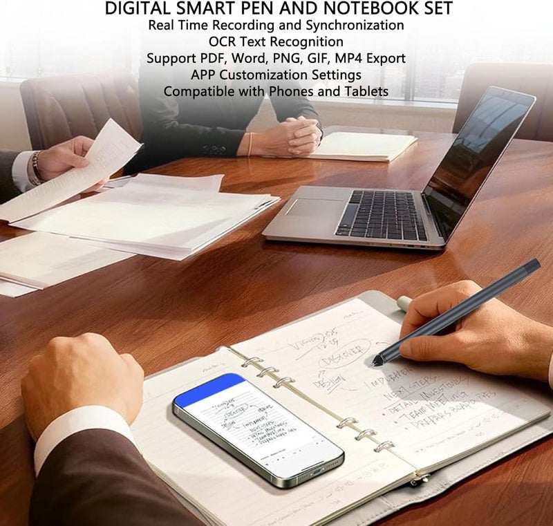 Zopsc Smart Digital Notebook with Pen, Smart Notebook and Board Writing Set, for Meeting Class Creation, Convert to Text, Store, and Share Handwritten Notes - Image 4