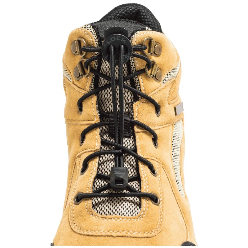 Lock Laces for Boots (2 Pair) Premium Heavy Duty Elastic No Tie Boot Laces for Shoes (Black) - Image 2