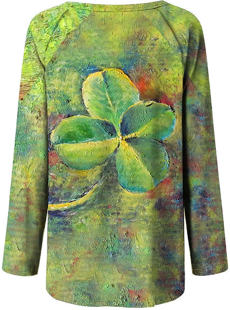 cheekyglo St Patricks Day Sweatshirts for Women Loose Long Sleeve Shirts Shamrock Print Blouse Saint Patricks Day Pullover Tops - Image 5