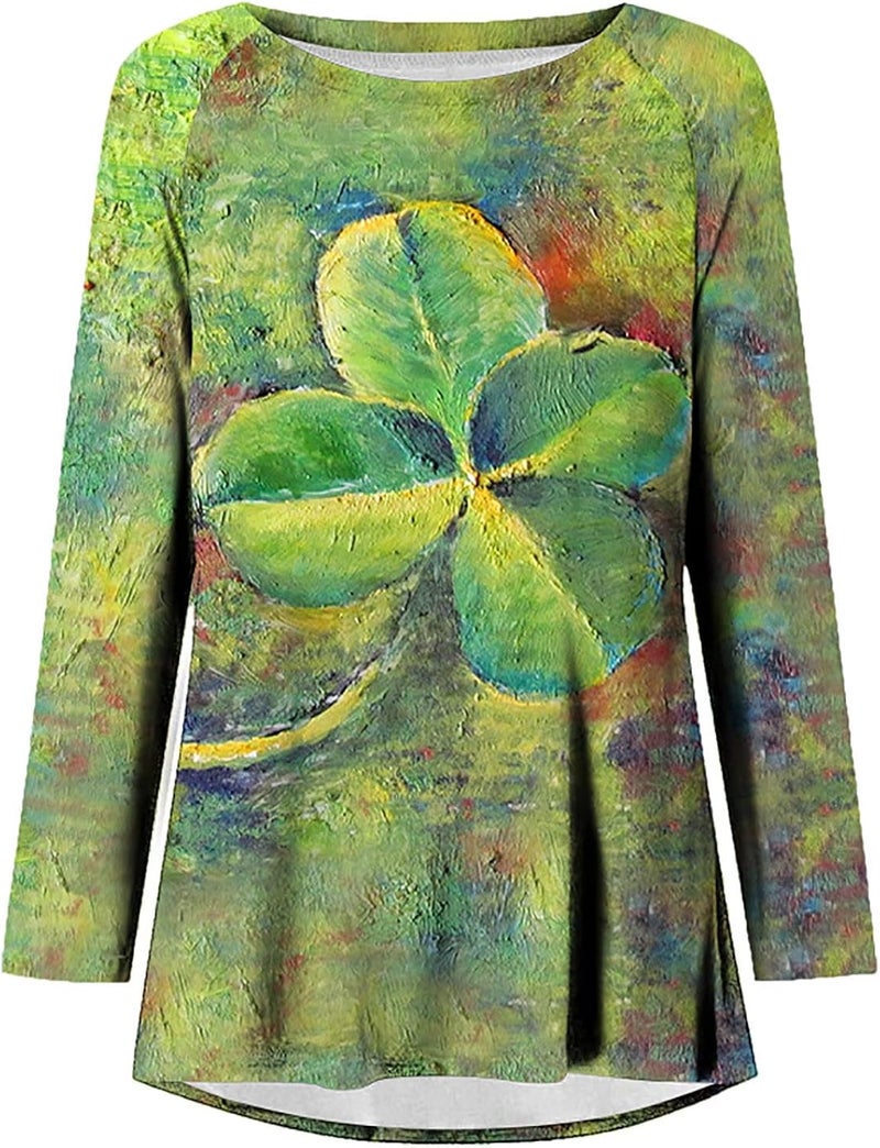 cheekyglo St Patricks Day Sweatshirts for Women Loose Long Sleeve Shirts Shamrock Print Blouse Saint Patricks Day Pullover Tops - Image 4