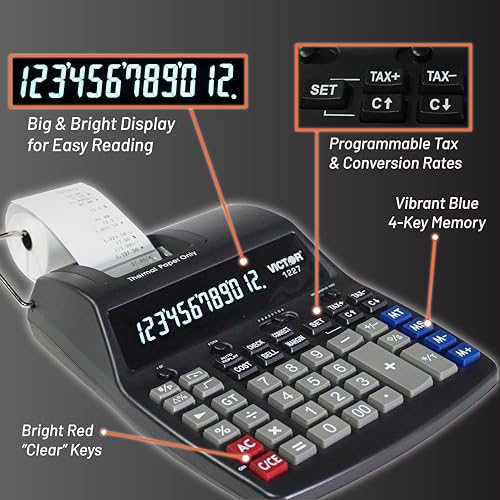 Victor Thermal Printing Calculator with Check & Correct – Fast, Ink-Free Printing, Large Screen, Smudge-Free Results for Office & Accounting - Image 4