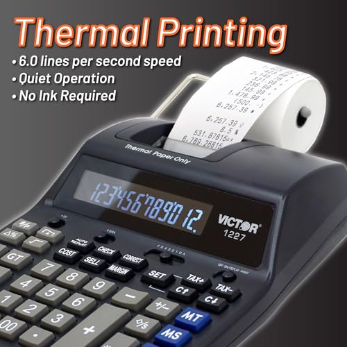 Victor Thermal Printing Calculator with Check & Correct – Fast, Ink-Free Printing, Large Screen, Smudge-Free Results for Office & Accounting - Image 2