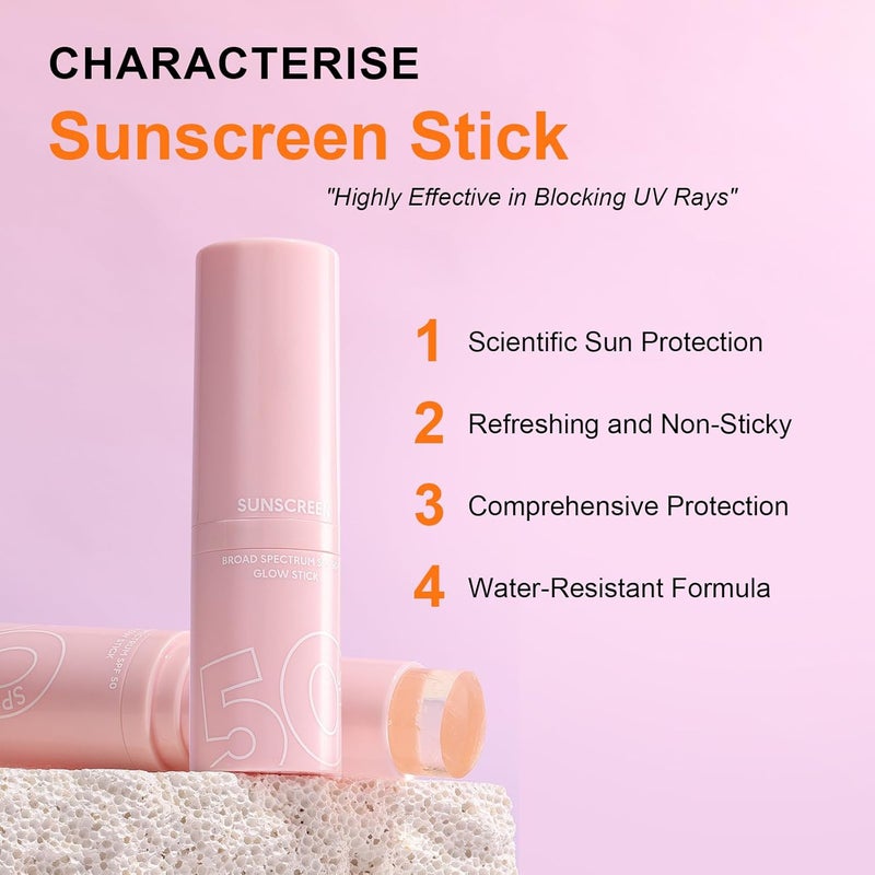 DAGEDA DAGEDA Watermelon Sunstick Sunscreen Stick SPF 50 Transparent Lightweight Texture Sweat and Water Resistant Roll On Sunscreen for Face and Body - Image 4