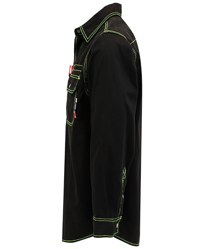 BOCOMAL FR Shirts for Men Snaps Down 75oz Water Repellent Fire Resistant Welding JacketsNFPA2112 CAT2 Black - Image 3