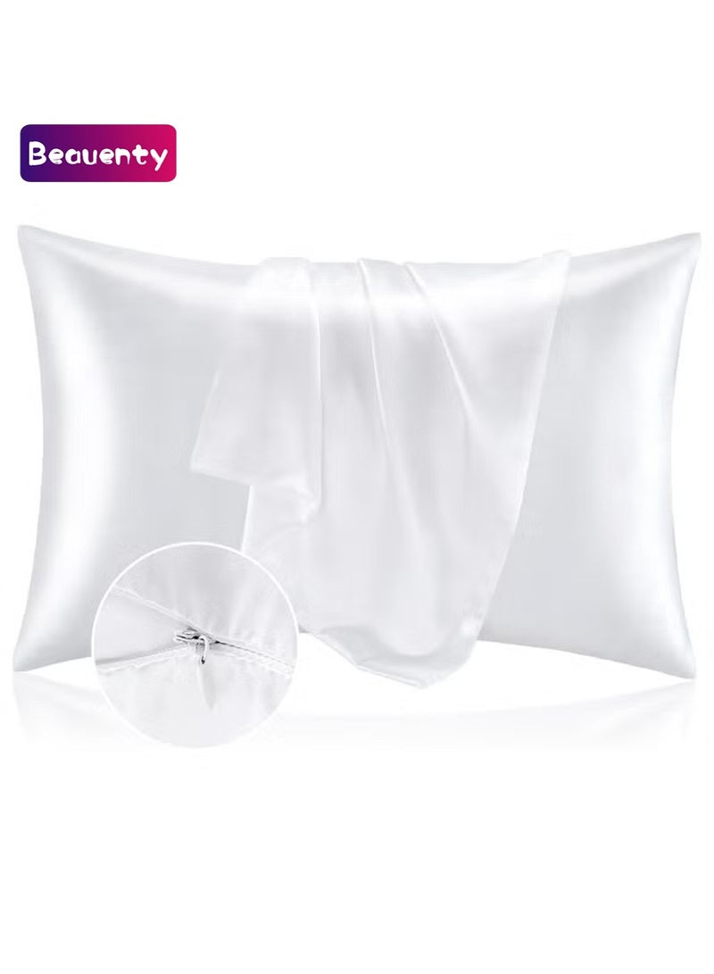 بيوينتي غطاء وسادة ساتان ناعم مع سحاب - عبوة من قطعتين - Image 1