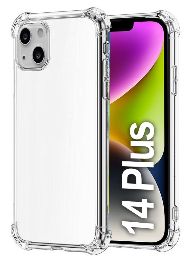 CATANES iPhone 14 Plus Clear Case Soft Flexible TPU Anti-Shock Slim Transparent Back Cover with Reinforced Bumper Corners 6.7 inch  - Image 3