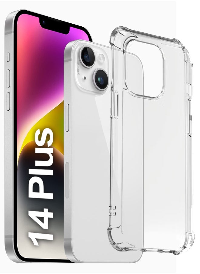 CATANES iPhone 14 Plus Clear Case Soft Flexible TPU Anti-Shock Slim Transparent Back Cover with Reinforced Bumper Corners 6.7 inch  - Image 1