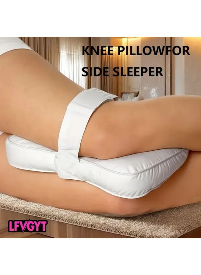 Ergonomic Knee Pillow For Side Sleepers With Cooling Design Cloud White - Image 1