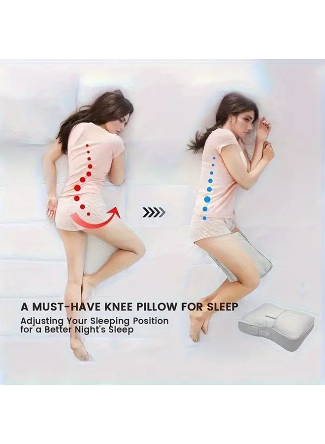 Ergonomic Knee Pillow For Side Sleepers With Cooling Design Cloud White - Image 5