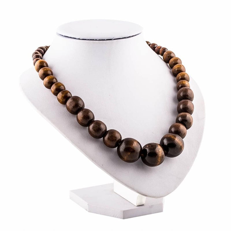 EVBEA Wood Bead Necklace Africa Wooden Chain Statement Unisex Chunky Necklaces - Image 3