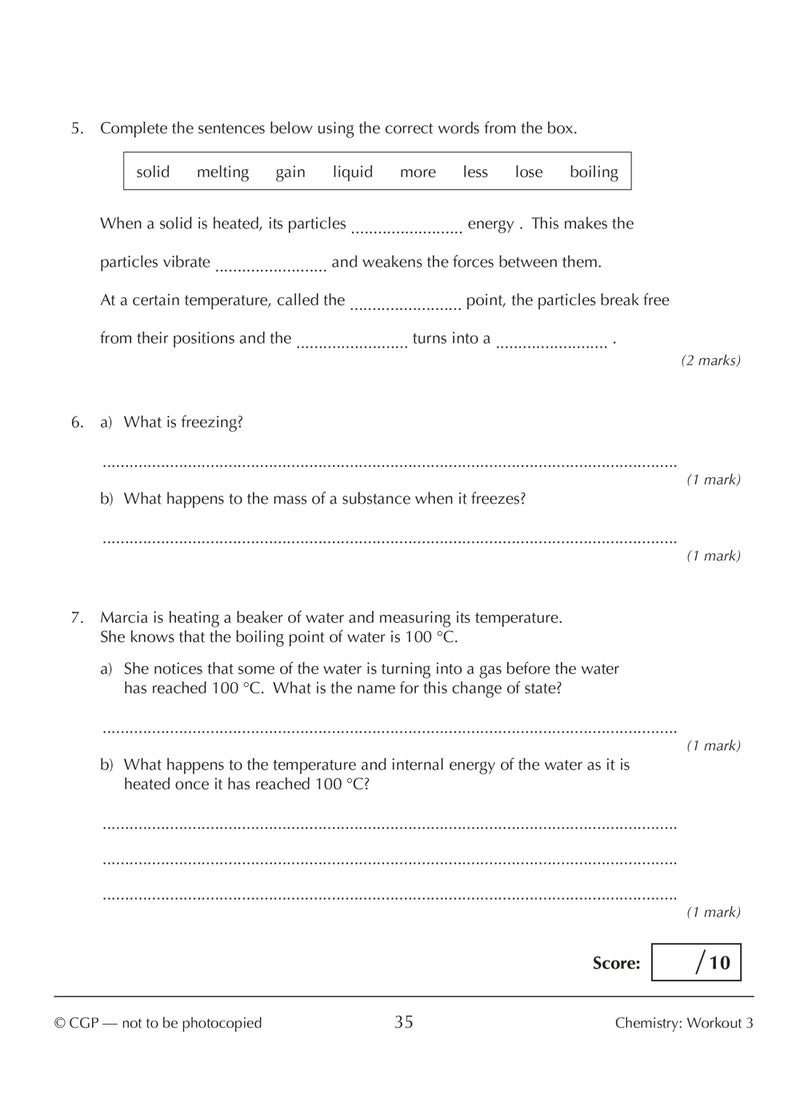 New KS3 Year 7 Science 10-Minute Weekly Workouts (includes answers)