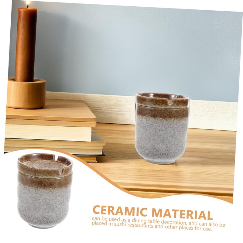 Japanese Kiln Change Aesthetics Ceramic Windproof Ashtray Home Decor Art - Image 4