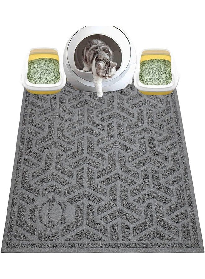 Garlo Cat Litter Mat, XL Super Size, Phthalate Free, Easy to Clean, 90 * 60cm, Durable, Soft on Paws, Large Litter Mat.  - Image 1