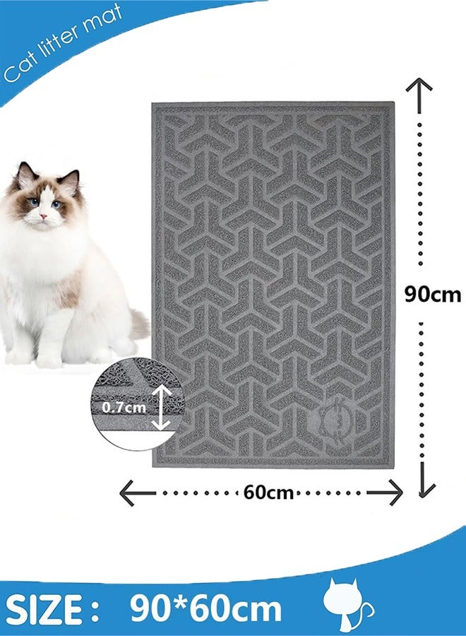 Garlo Cat Litter Mat, XL Super Size, Phthalate Free, Easy to Clean, 90 * 60cm, Durable, Soft on Paws, Large Litter Mat.  - Image 4