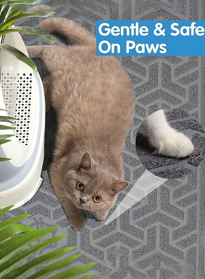 Garlo Cat Litter Mat, XL Super Size, Phthalate Free, Easy to Clean, 90 * 60cm, Durable, Soft on Paws, Large Litter Mat.  - Image 3