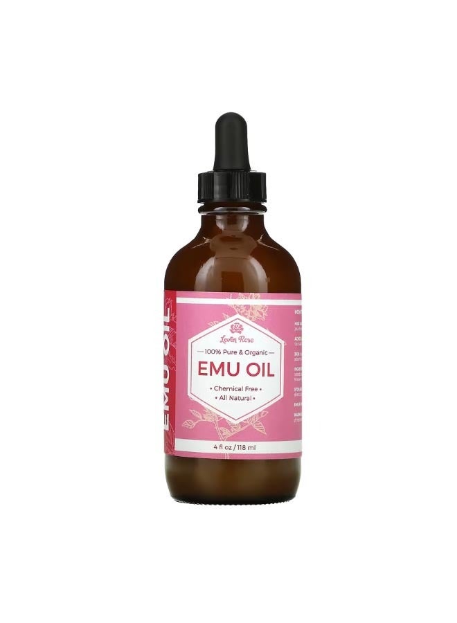 Leven Rose 100 Pure and Organic Emu Oil 4 fl oz 118 ml - Image 1