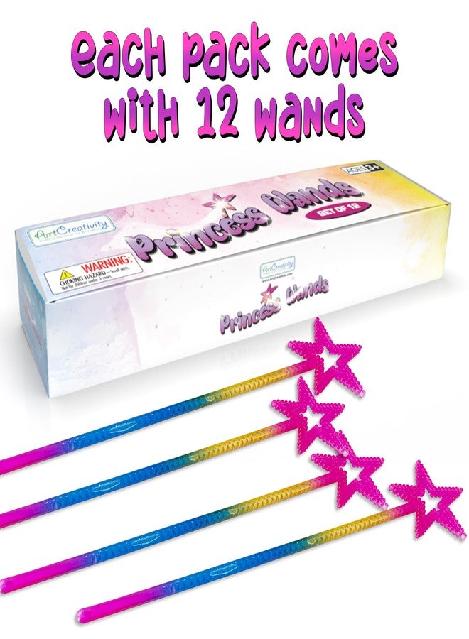آرت كريتيفيتي عصي سحرية على شكل نجمة من ArtCreativity، مقاس 13 بوصة، بألوان قوس قزح - مجموعة من 12 عصا - عصا سحرية على شكل أميرة - عصا سحرية على شكل جنية مرصعة بالخرز للأطفال - هدايا أميرات للبنات - هدايا حفلات أعياد ميلاد لطيفة ودعائم تنكرية للأعمار من 3 سنوات فما فوق - Image 2